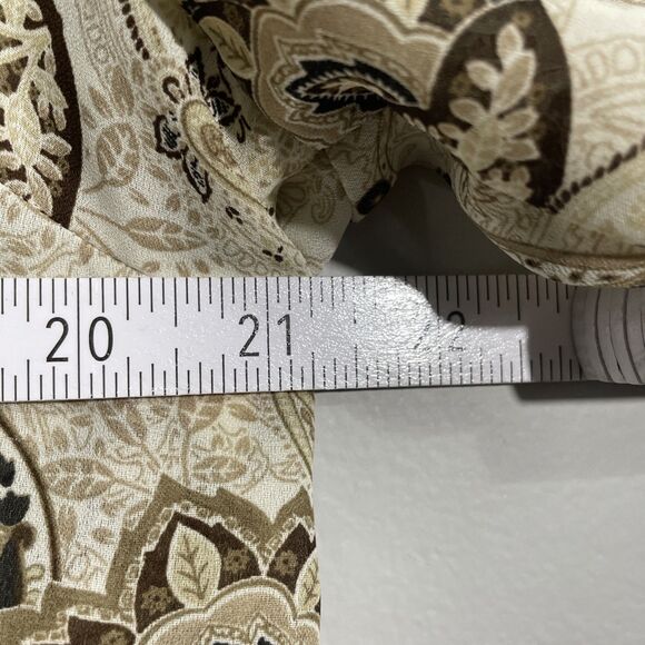 Croft & Barrow Women’s Top XL Brown Paisley Print Autumn Casual Workware Blouse - Picture 5 of 13